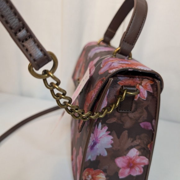 Betsey Johnson Crossbody Handbag  Brown Floral NWT - Picture 4 of 7